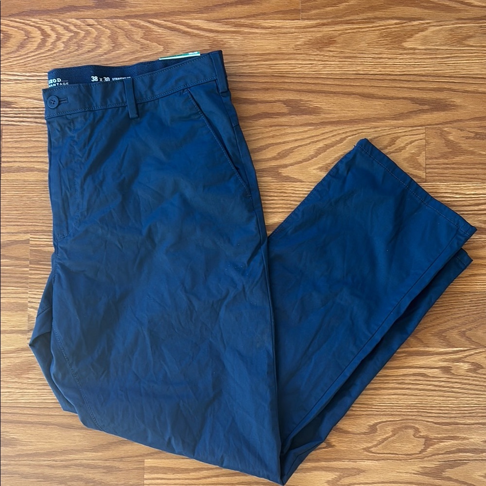 NEW Izod‎ Performance Navy Blue Straight Fit Chinos Khakis Size 38/30 Non-Iron